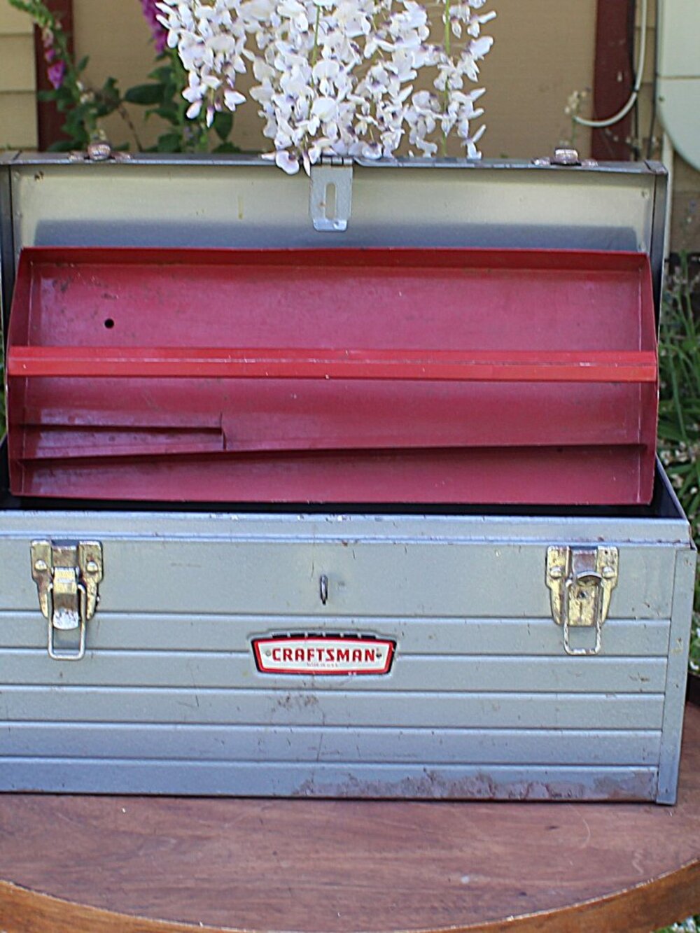 Vintage Craftsman Metal Toolbox with Tray